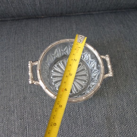 Vintage Fancy Bowl with Metal and Handles - Picture 9 of 10